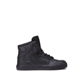 Supra Kids VAIDER Black/Black High Top Shoes | CA-47388